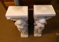 Sculpture : Paire de colonnes en beton reconstitué dans le goût des cariatides 20eS