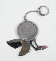 Bijou : Pièce de 5F en argent Louis Philippe I 1834 à système ELOI PERNET pour HERMES Paris kit manucure , ciseau , canif et lime