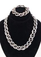 Bijou : Parure (collier et bracelet) en argent poinçon mexico 925