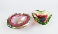 Verrerie : En verre URANE/Ouraline : vide - poche 6x17x15cm et cendrier (pt ecl)