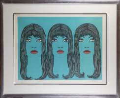 Litho couleur - 3 violettes perfides - 52/95 signé LABISSE Félix