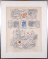 Estampe : Eau - forte couleur - Le Couple - Epreuve d'artiste signé MELS René