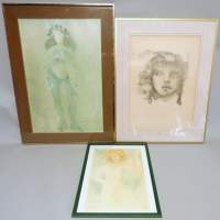 Estampe : Lithographie couleur (3pcs) - La Femme - EA , n° et signé dans la planche FINI Leonor