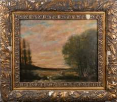 Tableau HST - Paysage Animé - signé fin 19e/déb 20eS (acc)