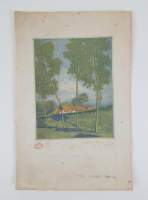 Estampe : Eau - forte couleur (pt taches rousseur) - Paysage - N° 25/25 daté 1914 signé BERNIER Charles