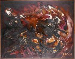 Tableau HST -Composition- signé HECQ Emile