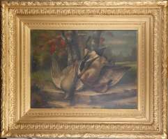 Tableau HST (trace d'usure) -Nature morte aux oiseaux- signé RUPERTI Karl