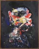 Tableau HST -Anémone- daté et signé au dos 1975 HECQ Emile