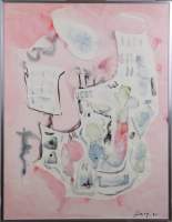 Tableau : aquarelle - Sans titre - daté 80 signé HECQ Emile