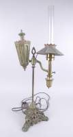 Objet : rare modèle de Lampe à Huile milieu 19eS (rest) électrifié