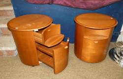 Meuble : Paire de tables de chevet modernes (taches) cylindrique Poliform Italy