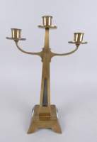 Objet : Chandelier en laiton dans le style Sécession Viennoise / Art Nouveau cachet sous la base HJ Holland