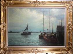 Tableau HST - Haven Van Volendam Holland - signé WILIQUET Maurice