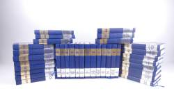 Livres : Suite complète de 35 volumes in - 8 - Jules Verne - éditeur Walter Beckers circa 1972 relié plein cuir bleu