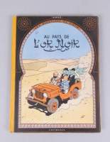 BD : Tintin HERGE éd Casterman - Au Pays de l'or Noir - EO 2e plat B4 1950 imprimé en Belgique (Bel état gen+ , int frais , pt pliure , Leg usure en bordure coins (BDM26 : 1000_)