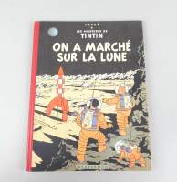 BD : Tintin HERGE éd Casterman - On a marché sur la Lune - EO Belge dos B11 1954 (Bel état + , leg. frottement ext. , 1 pliure et 1 pt dechi int) (BDM26 : 800)