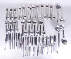 Argenterie : Ménagère WILKENS modèle Polygon en Inox 18/8 + 1 louche Rosle 18/10