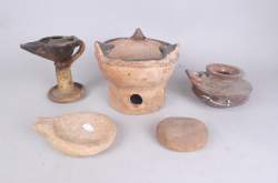 Africain : Lot Afrique du Nord dont : brasero, Lampe...