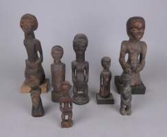 Africain : Statuettes Luba Congo H+grd : 24cm certaines sur socle