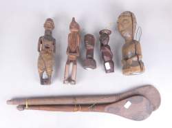 Africain : Statuettes Teke , Lwena. et cuillières
