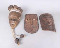 Africain : 3 masques : 1 Bashilele + 1 Salampasu + 1 Bembe