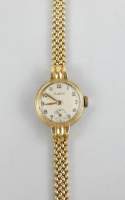 Bijou : Montre bracelet de dame CORTEBERT en or jaune 18K (boîtier et bracelet) mouvement à remontoir (en état)