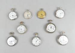 Bijou : Montres de gousset en argent mvt à remontoir (9) (en état , usures)