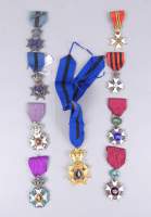 Militaria : 9 médailles Belges (certaines en argent) dont Ordre de Léopold , croix civique , fédération FNC , ordre de la couronne.