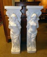 Sculpture: Paire de colonnes en beton reconstitué dans le goût des cariatides 20