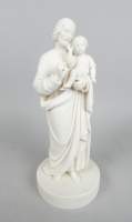 Céramique: Porcelaine -Saint Joseph et l'enfant Jésus- fin 19e début 20eS H:23cm