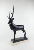 Sculpture d'après POMPON François en bronze -Grand Cerf- cachet fondeur Ebano