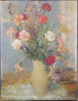 Tableau HST (pt ecl) - Vase aux fleurs - signé PIRE Marcel