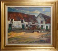 Tableau HSP - Cour de ferme (Montignies - lez - Lens) - signé GILLIS Marcel
