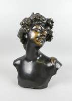 Sculpture : Buste en bronze - Bacchus jeune - (légère altération de la patine) signé d'après LAMBEAUX Jef