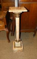 Meuble : Colonne en marbre (pt ecl) et appliques en laiton