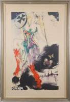 Estampe : Chromolithographie - Archange - d'après Dali cadre sous verre