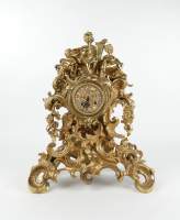 Horlogerie : Pendule en bronze/laiton de style Rococo 19eS