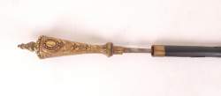 Objet : Canne épée à pommeau en bronze et fourreau en bambou