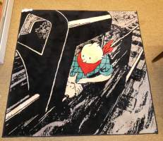 BD : Tapis Tintin (Tâches) - Tintin et Milou en Amérique - éditeur Axis circa 1995 en laine 150x150cm