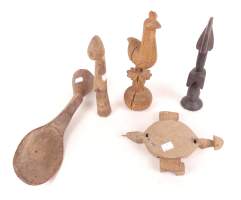 Africain : Lot de statuettes et objets d'Afrique de l'Ouest