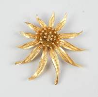 Bijou : Broche en métal doré - Fleur - signée BOUCHER BOUCHER Marcel