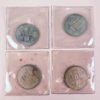 Collection : 4 pièces de monnaie en argent sous blister