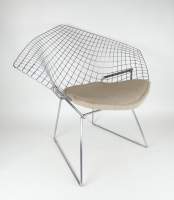 Meuble : fauteuil en acier Chromé (bel état , rare) mod - DIAMOND - designer BERTOIA Harry