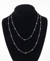 Bijou: Collier/sautoir en or blanc 14K serti de 33 diamants pour env. 1,70cts P:
