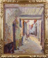 Tableau HSP -Ruelle de Nice- signé TIELENS Alexandre