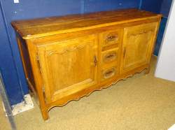 Meuble: Dresse Louis XV en châtaignier 2P 3T 93x164x51cm fin18e-déb 19eS