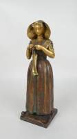 Sculpture : Bronze à patine brune/dorée - La Zélandaise - signé SUDRE Raymond