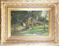 Tableau HST - Maison en campagne - signé WARLAND Charles