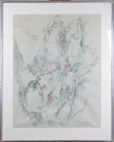 Tableau : dessin - Hommage à Cézanne - daté 83 signé SCHULTZE Bernard