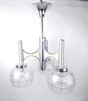 Luminaire : Lustre Space Age attribution possible au designer SCIOLARI Gaetano